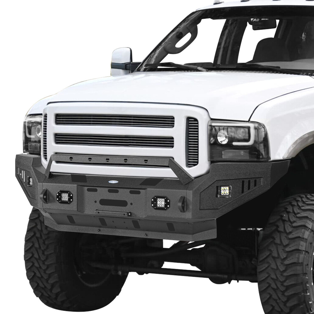 Fit Ford F250 F350 Super Duty 2005 2006 2007 Steel Front Bumper w/Led Lights