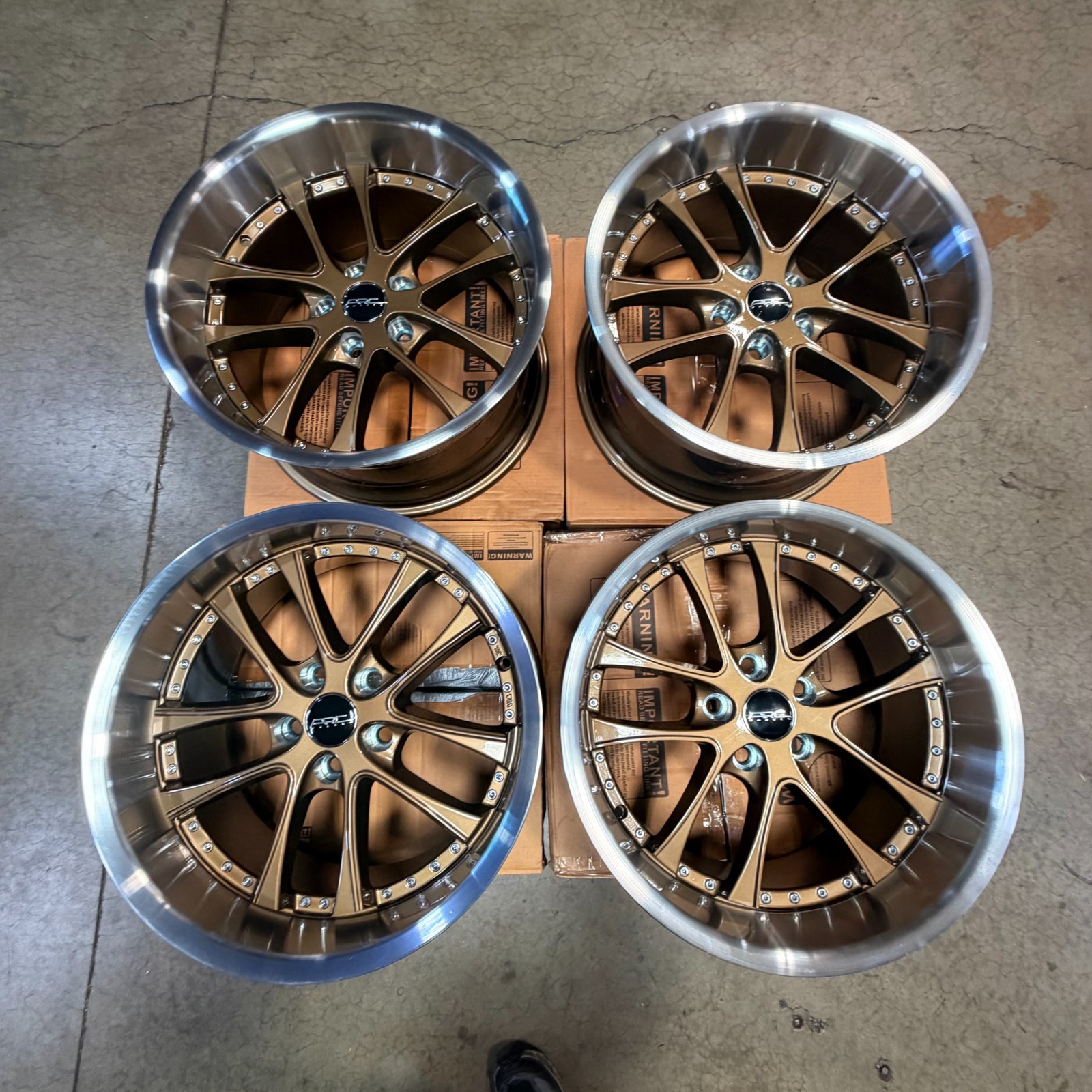 Used 18x9.5 Vors AR5 5x114.3 30 73.1 Bronze Wheels set(4)