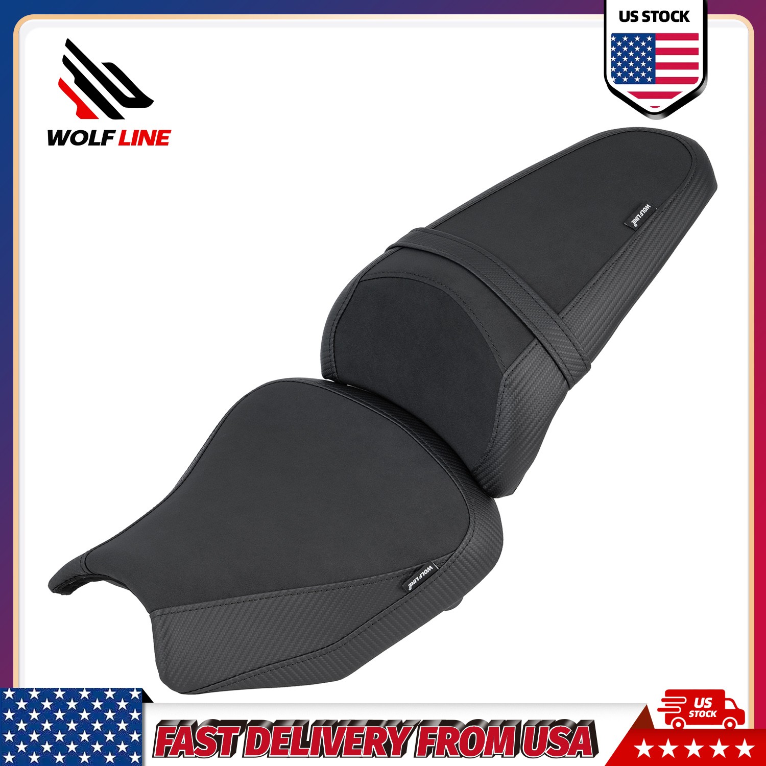 WOLFLINE Rider Passenger Seat for Kawasaki Ninja 650 & Z650 2017-2026 Comfort