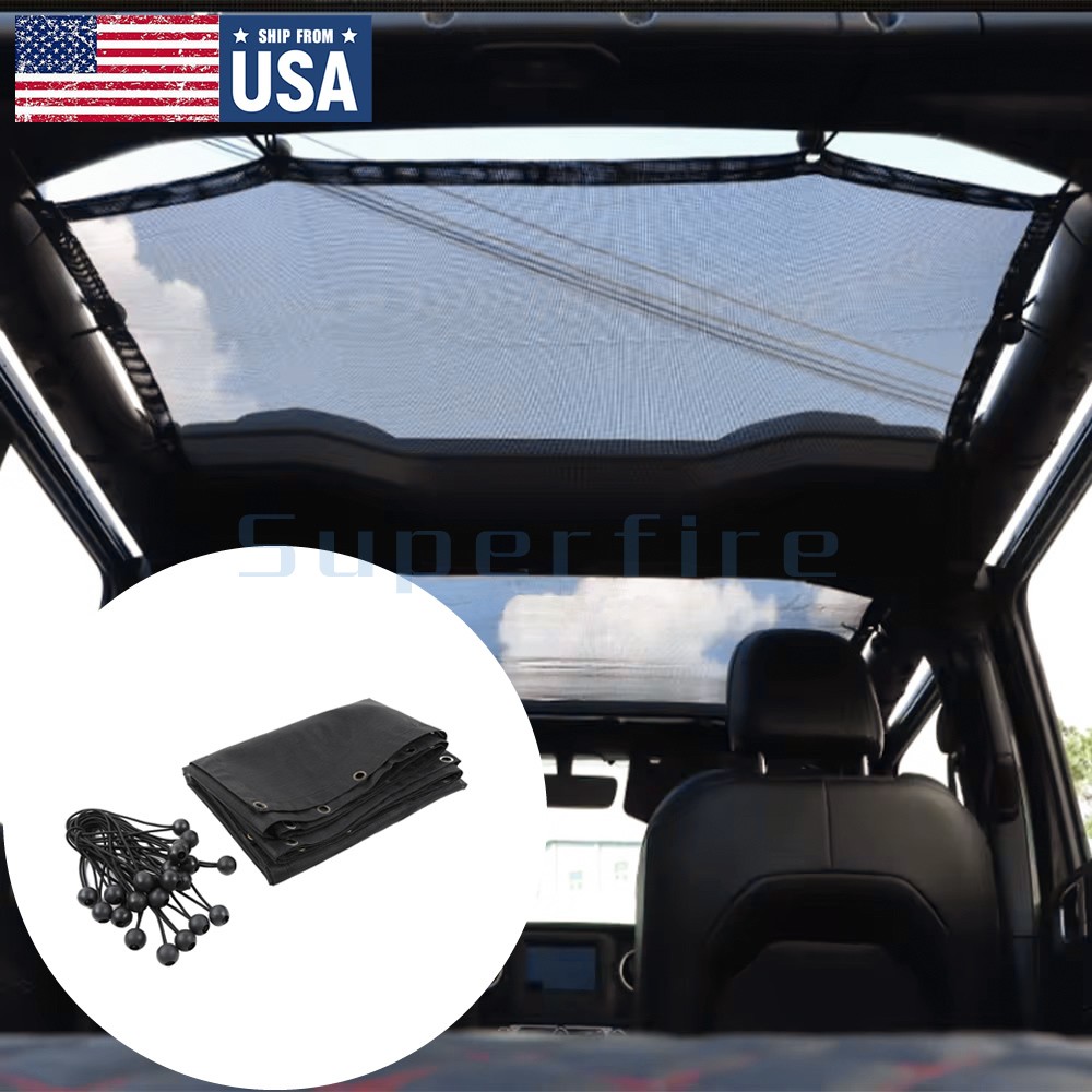 Fit Jeep Wrangler 2018-2024 JL 4-Dr Anti-UV Extended full Cover Sunshade Mesh