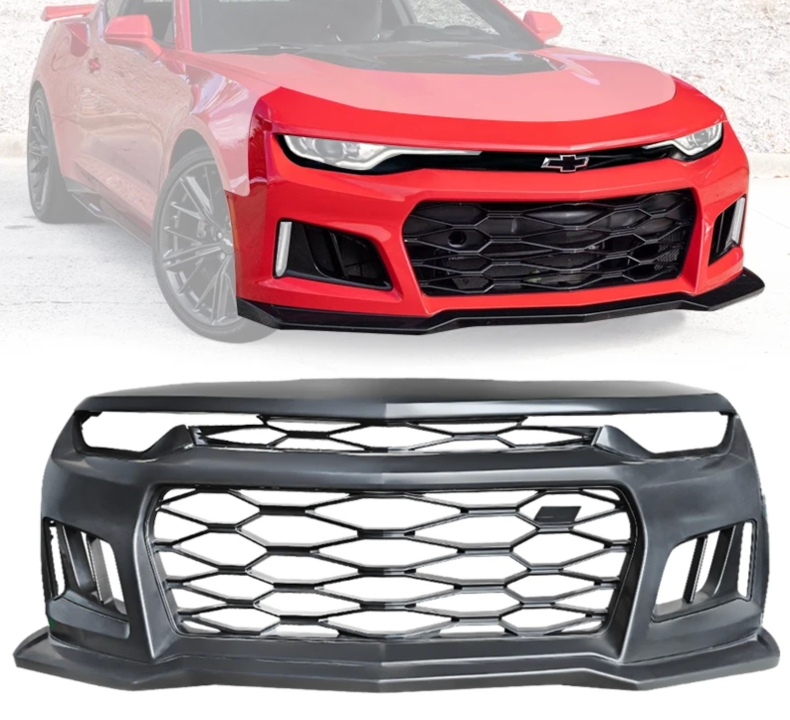 for 2019-2023 Chevy Chevrolet Camaro ZL1 style full Front bumper + lip + grille for 2019-2023 Chevy Chevrolet Camaro ZL1 style full Front bumper + lip + grille