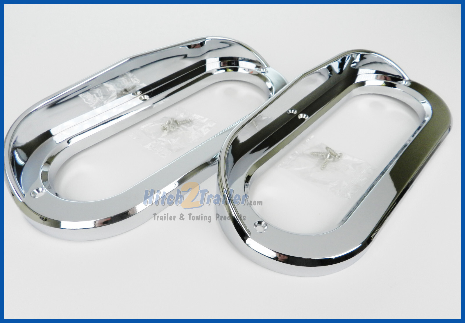 (2) Oval Chrome Bezels/Covers w/visor 6\