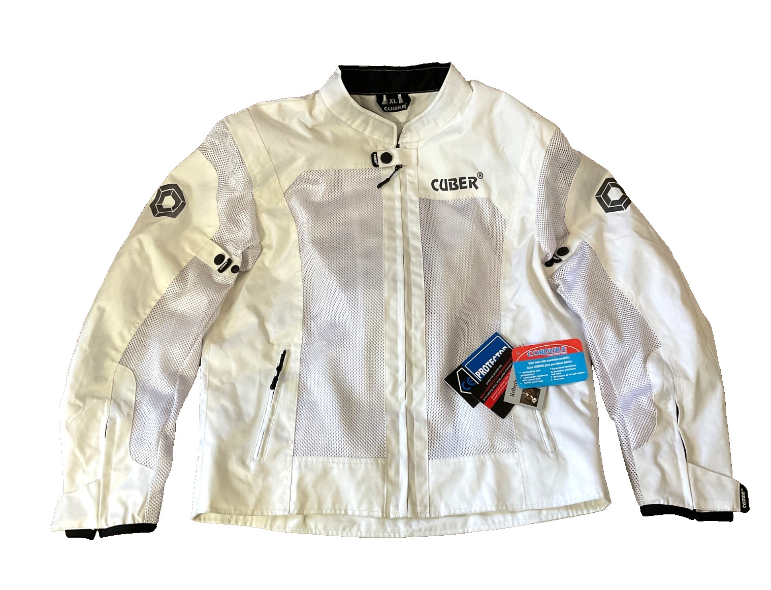 Cuber Motorcycle Breathable Men’s Mesh Jacket With CE Armor - Size XL (White) Cuber Motorcycle Breathable Men’s Mesh Jacket With CE Armor - Size XL (White)
