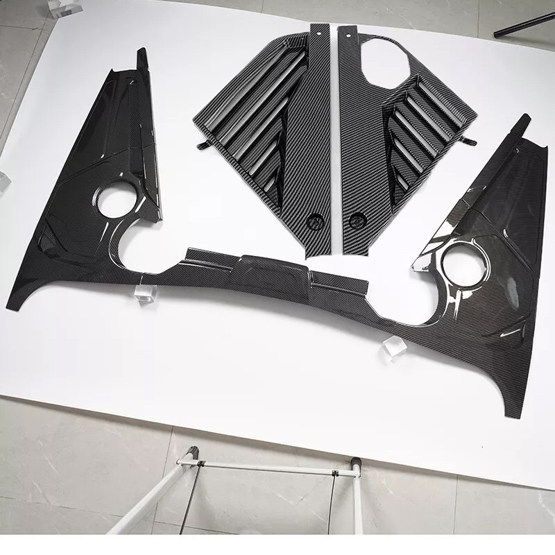 7X CARBON Fiber Engine Bay Trim For 2020-24 Corvette C8 Panel Appearance Cover