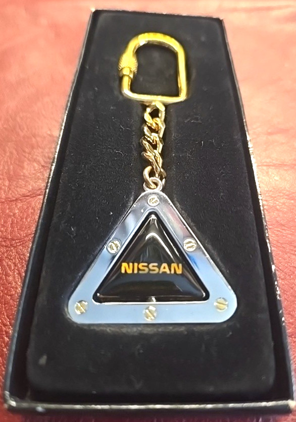 Vintage Nissan 90\'s Dealership Key Chain ring with original box New old Stock