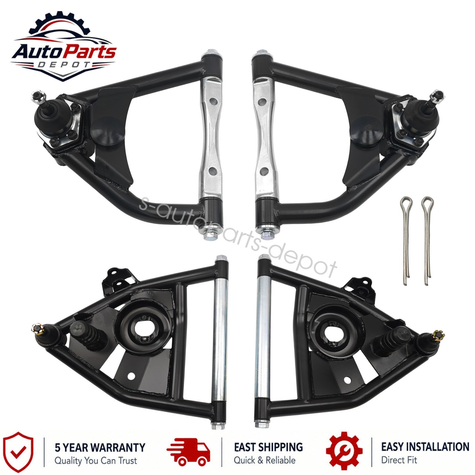 Fit 1973-1987 Chevry GMC C10 Tubular Control Arms Set OF 4 Upper And Lower