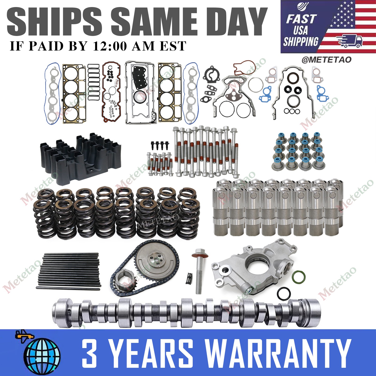 Sloppy Mechanics Stage 2 Cam Lifters Kit For LS1 4.8 5.3 5.7 6.0 6.2 LS +7.400