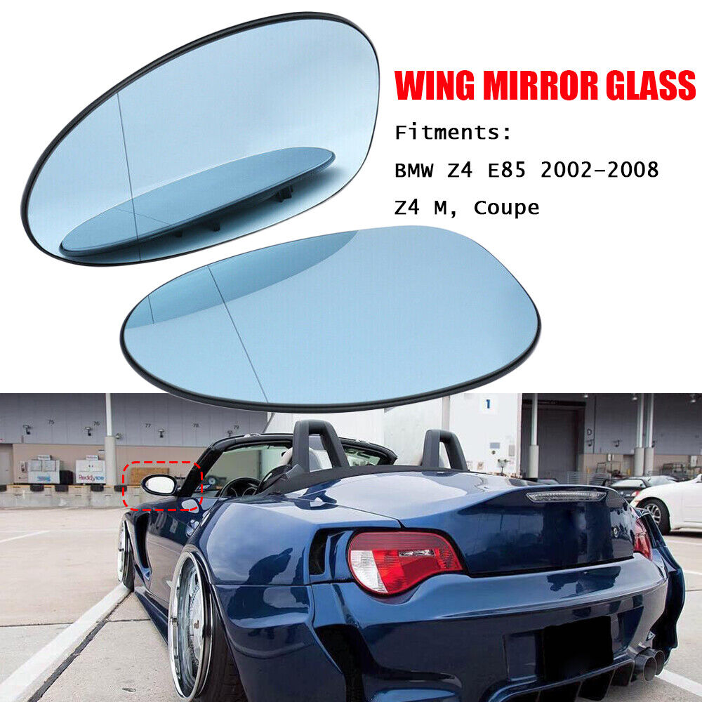 Pair Left+Right Blue Heated Wing Mirror Glass for BMW Z4 E85 2002–08 Z4 M Coupe