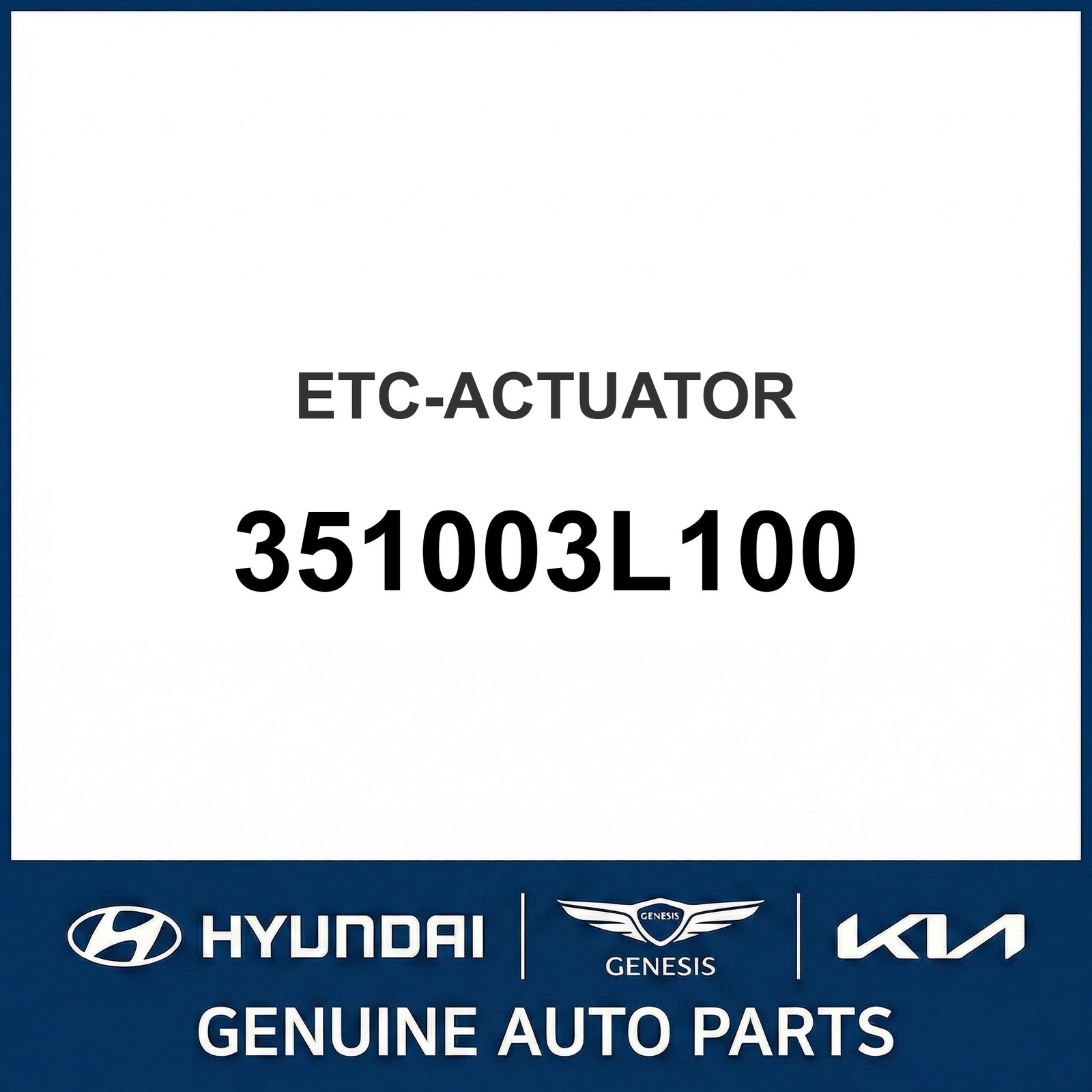 2017-2024 Kia Cadenza Etc-Actuator OEM New 351003L100 2017-2024 Kia Cadenza Etc-Actuator OEM New 351003L100