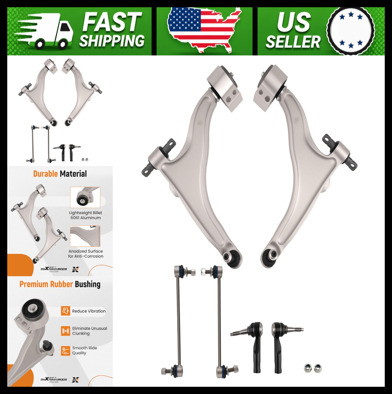 maXpeedingrods 6pc Front Suspension Kit for Cadillac SRX 2010-2016 maXpeedingrods 6pc Front Suspension Kit for Cadillac SRX 2010-2016