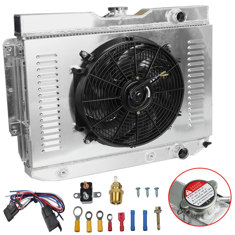 3 Row Radiator+Shroud Fan For 1959-1965 Chevy Bel Air Impala El Camino Chevelle