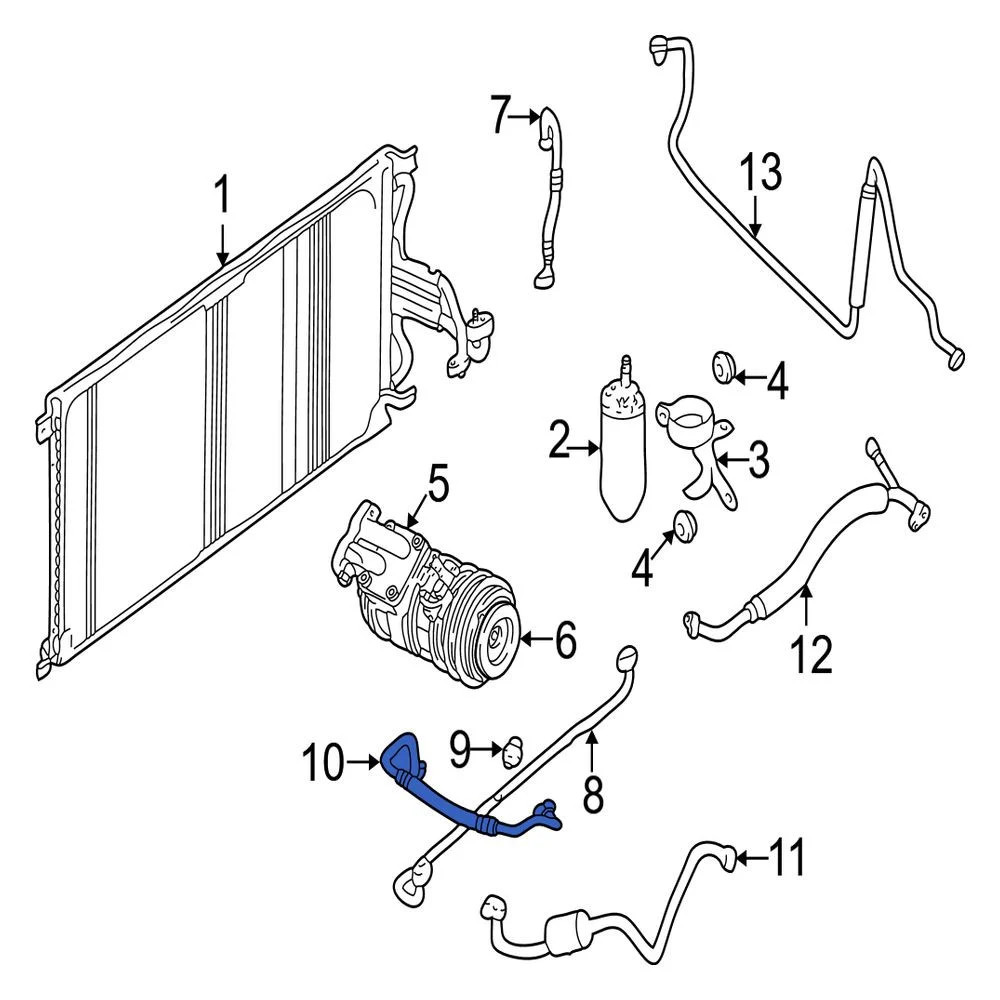 For Jaguar XKR 2000-2006 Jaguar MJD7340AB A/C Refrigerant Discharge Hose