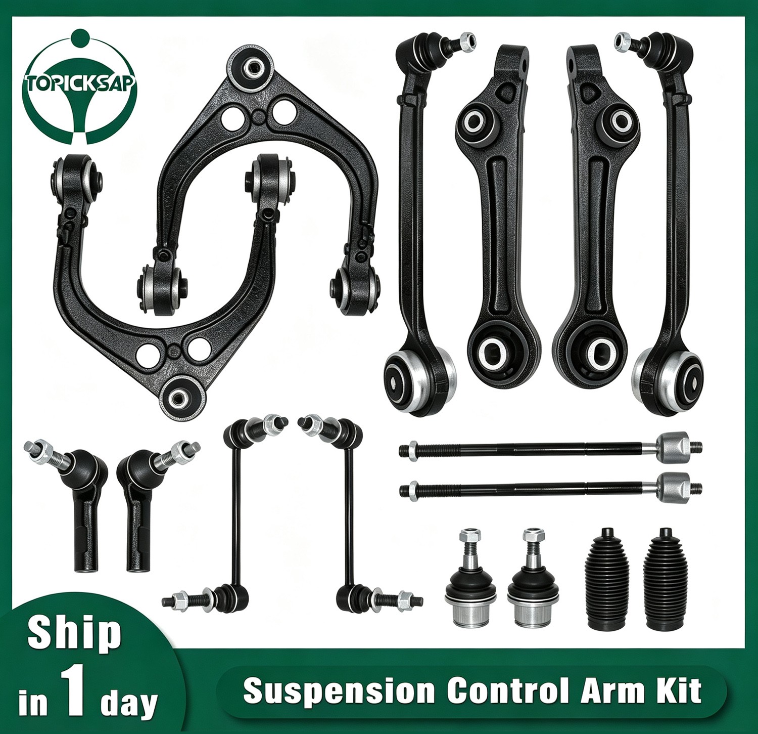 16Pc Suspension Control Arm TieRod for 2011-2019 Challenger Charger Chrysler 300 16Pc Suspension Control Arm TieRod for 2011-2019 Challenger Charger Chrysler 300