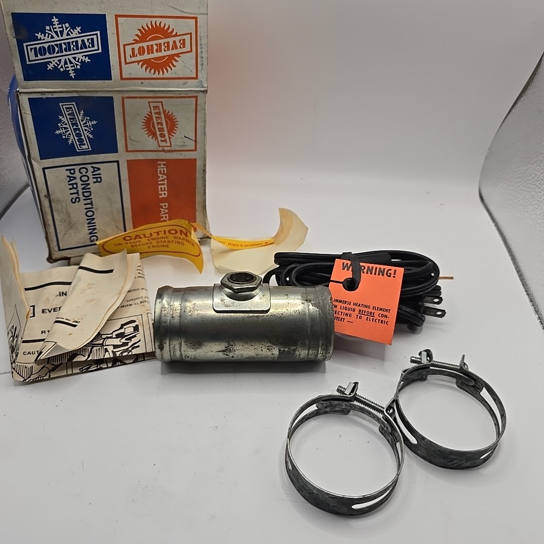 Vintage Everhot Universal Lower Radiator Hose Engine Pre-Heater R1566 in-line