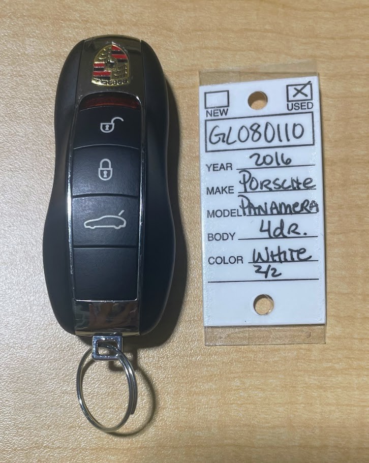 Original OEM 2016 Porsche Panamera Key Fob + Cut Blade