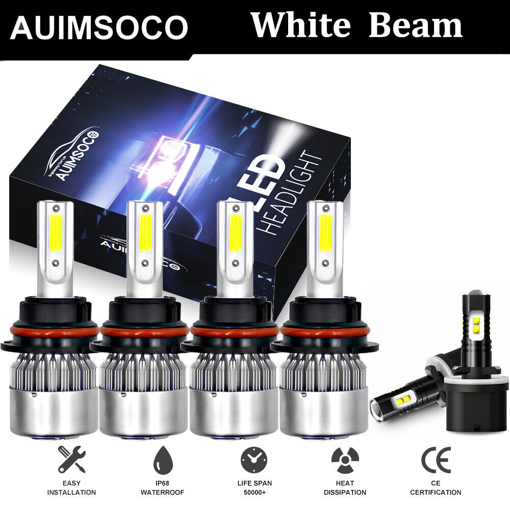 For 2002-2007Ford E-150 LED Headlight Bulbs Hi/Lo Beam+Fog Light Bulbs 6000K Kit