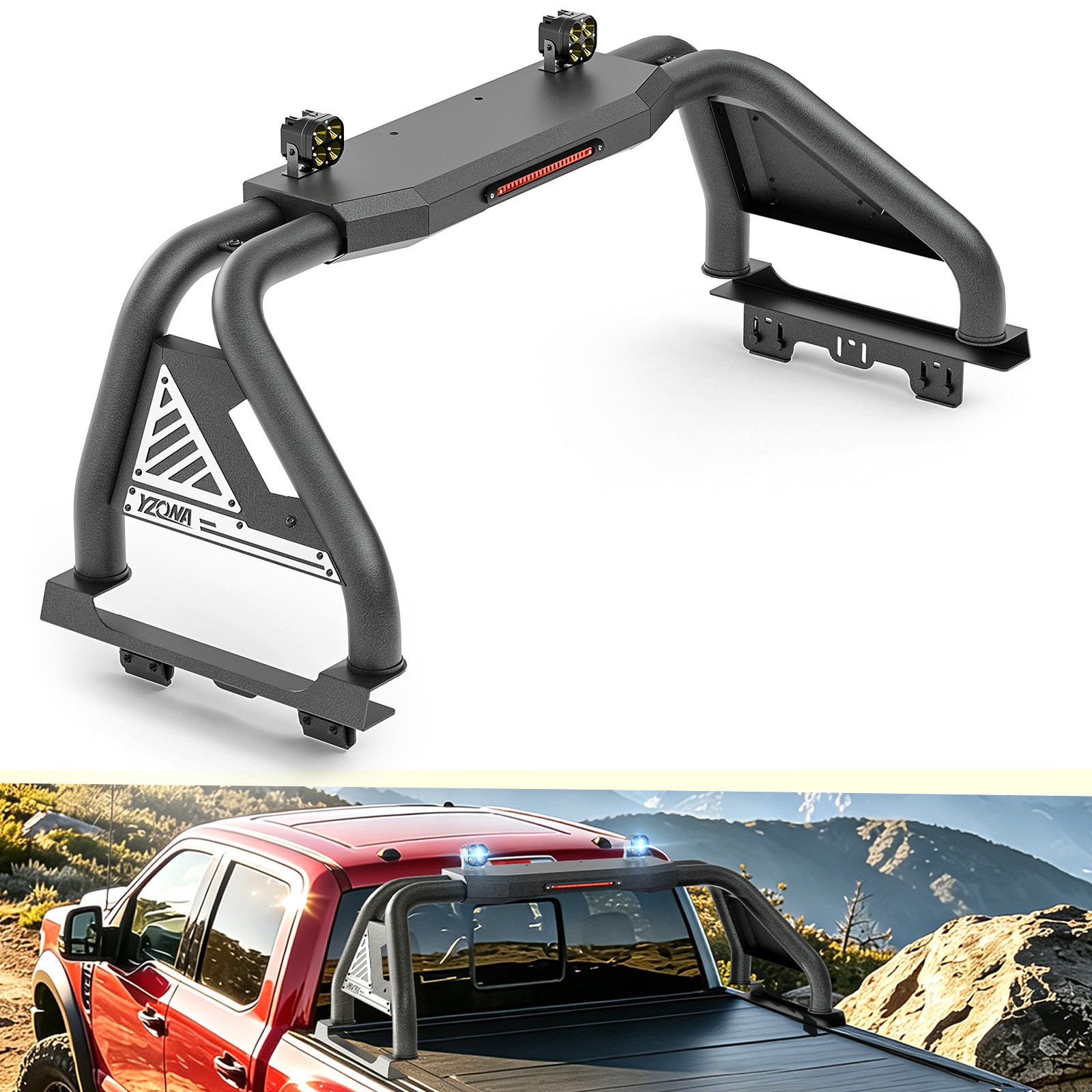 YZONA Adjustable 56''-60''Truck Bed Sport Roll Bar For Colorado/Canyon/Frontier YZONA Adjustable 56''-60''Truck Bed Sport Roll Bar For Colorado/Canyon/Frontier