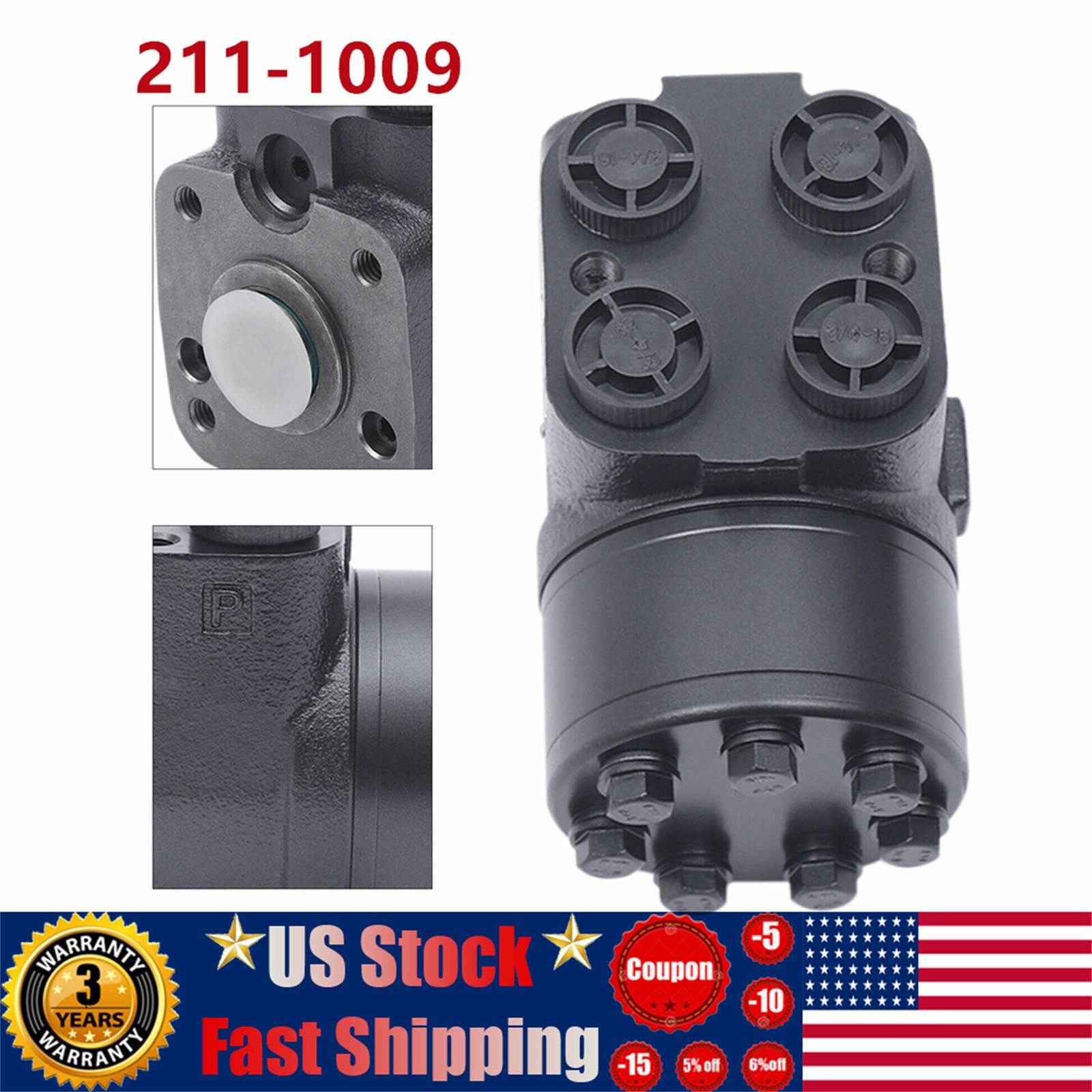 Fully Hydraulic Motor Replacement Steering Control Unit Fit Eaton 211-1009 NEW