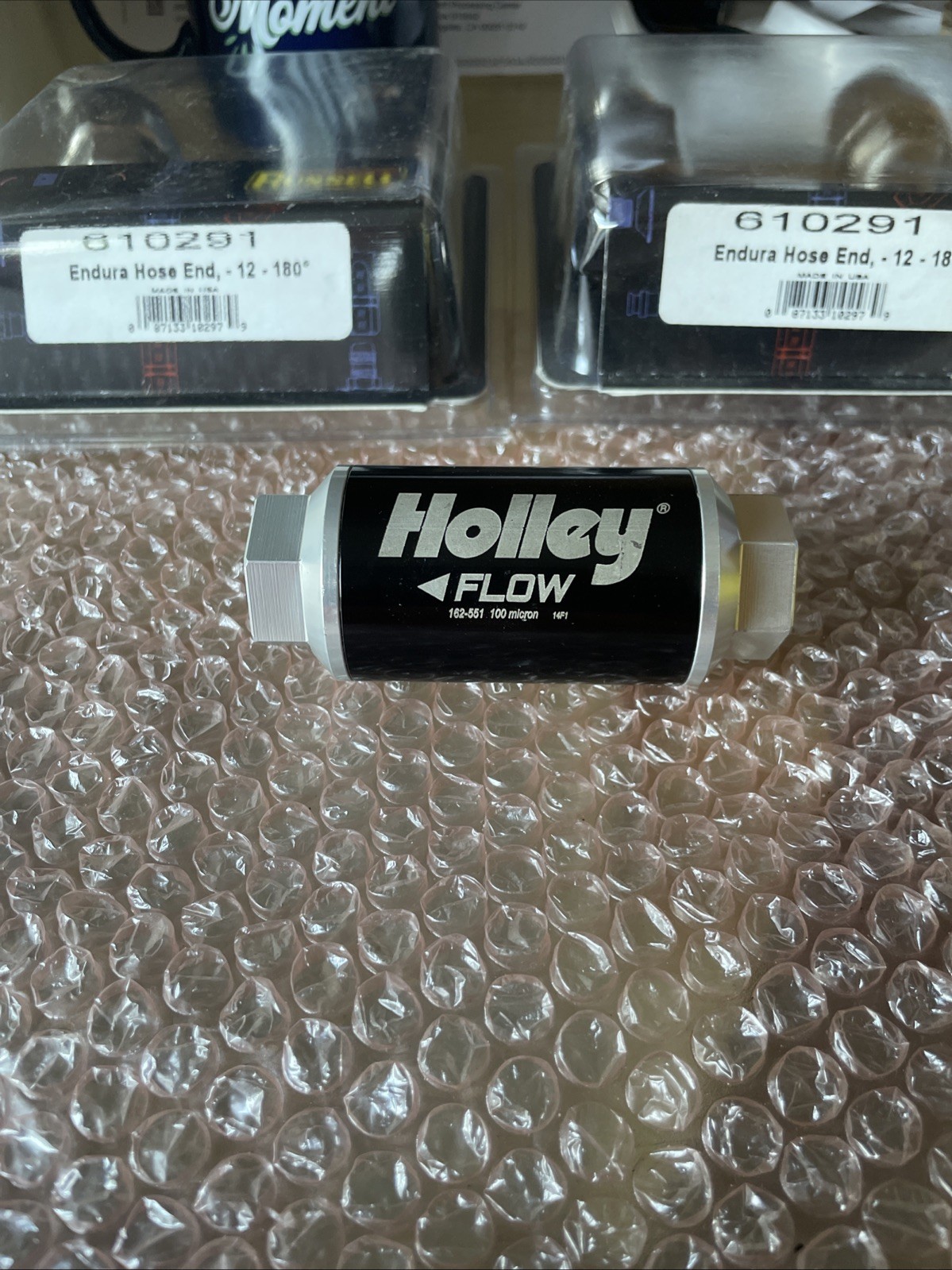 Holley 162-551 Billet Black Fuel Filter 100 GPH 3/8\ Holley 162-551 Billet Black Fuel Filter 100 GPH 3/8\