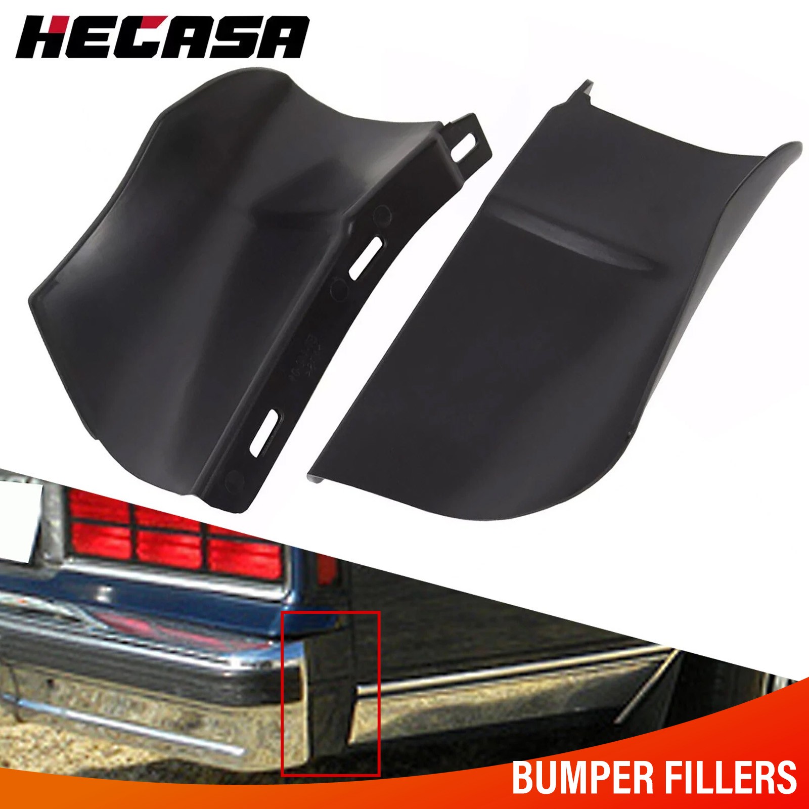 Fit For 1986-1990 Chevrolet Caprice Impala Pair Bumper Fillers Rear ABS Filler Fit For 1986-1990 Chevrolet Caprice Impala Pair Bumper Fillers Rear ABS Filler