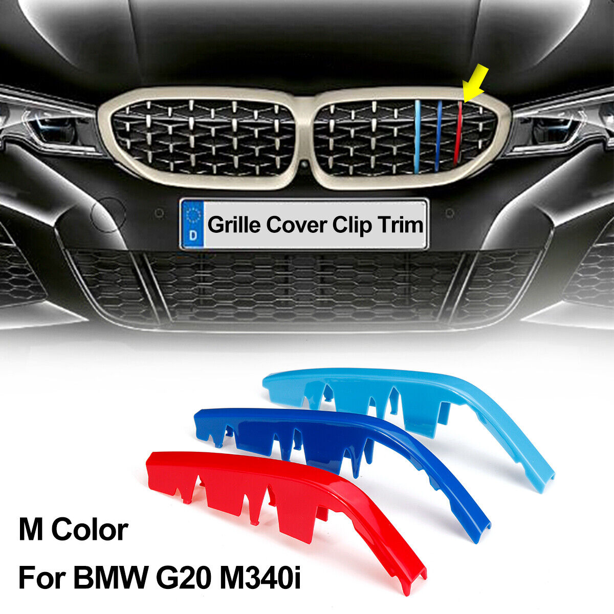 M-Sport 3-Color Grille Insert Trims For  BMW G20 M340i 2020-2021