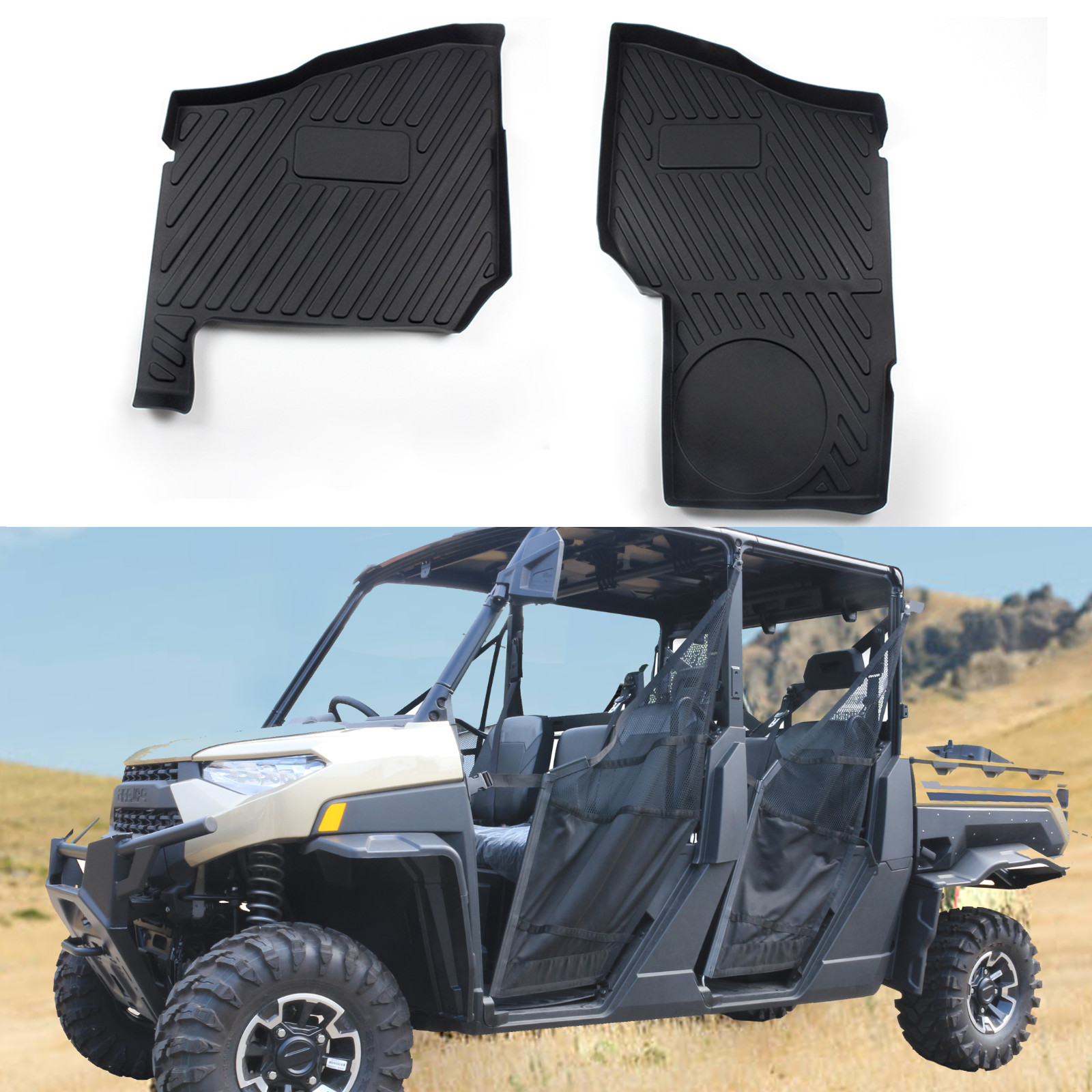 SHINJEW  Front Anti Slip TPE Floor Mat for 2019-23 Polaris Ranger XP 1000