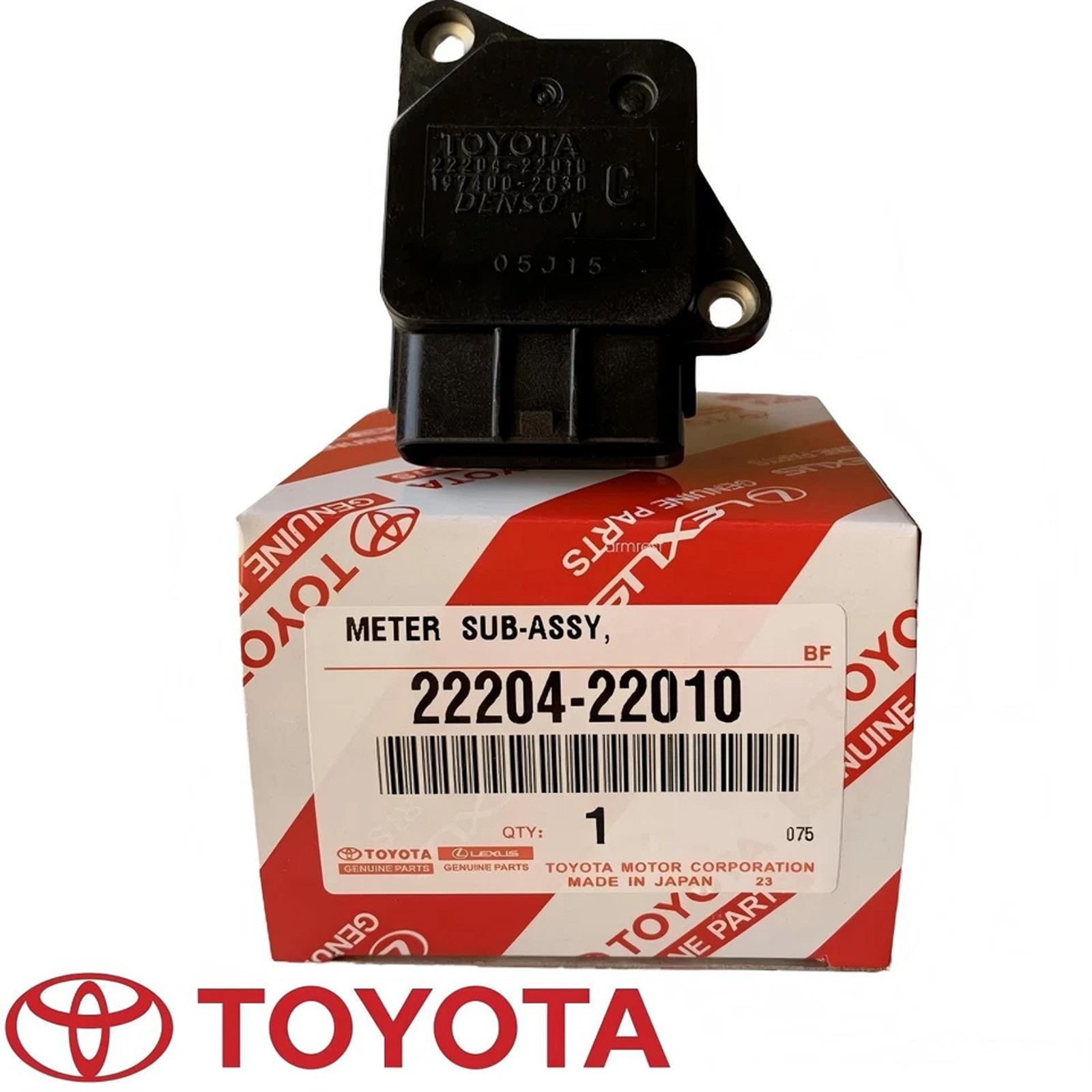 1Pcs  DENSO OEM 22204-22010 Mass Air Flow Meter MAF Sensor for Lexus Scion