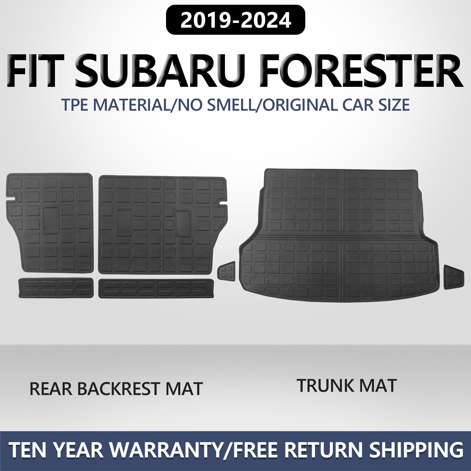 Floor Mats Cargo Liners Trunk Mat For 2019-2024 Subaru Forester Anti-Slip TPE