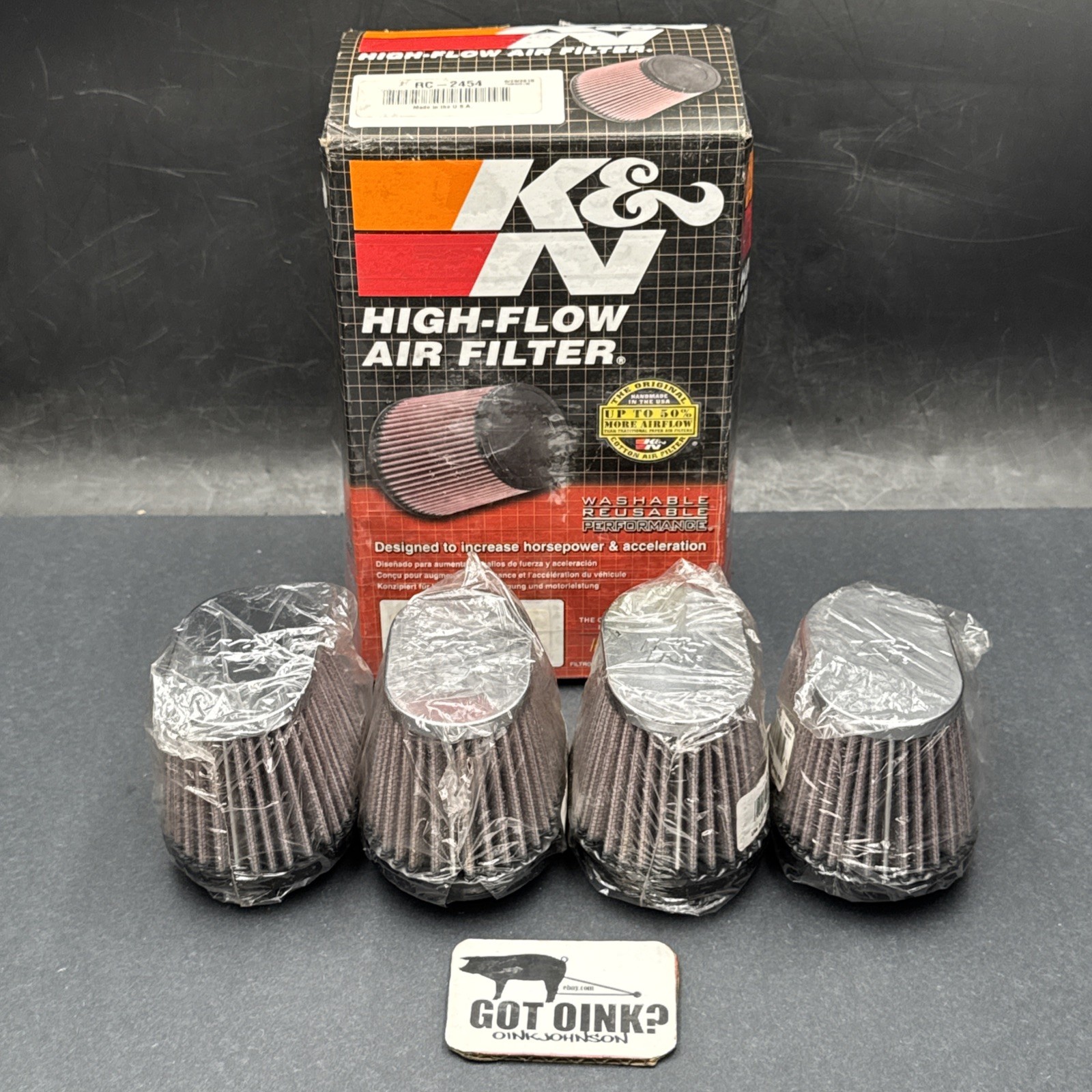 Kawasaki 1981-83 KZ1000 A/J KZ K&N Filters RC-2454 Universal Clamp-On Air Filter Kawasaki 1981-83 KZ1000 A/J KZ K&N Filters RC-2454 Universal Clamp-On Air Filter