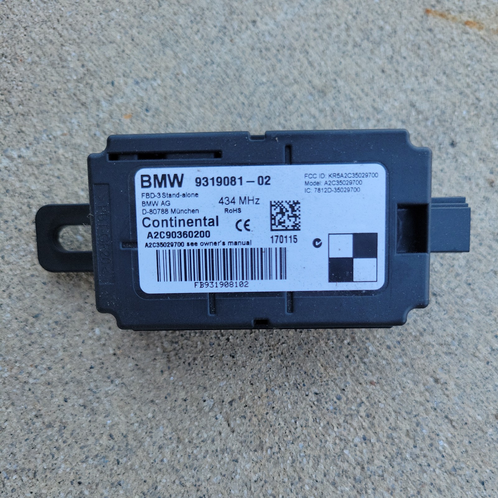 2014 - 2018 BMW f30 f33 Remote Control Receiver Module 9319081-02 OEM