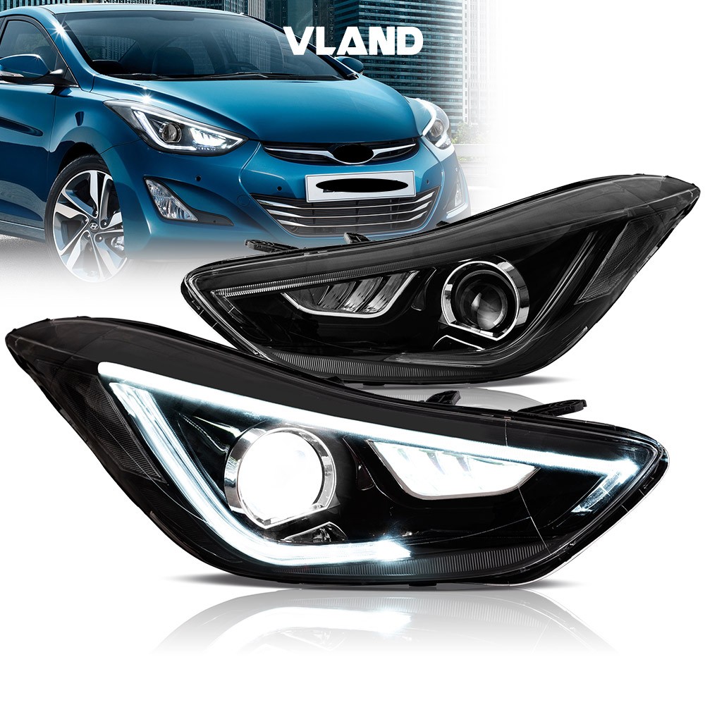 VLAND 2Pcs Dual Beam Headlights For 2011-2015 Hyundai Elantra Projector LED DRL VLAND 2Pcs Dual Beam Headlights For 2011-2015 Hyundai Elantra Projector LED DRL