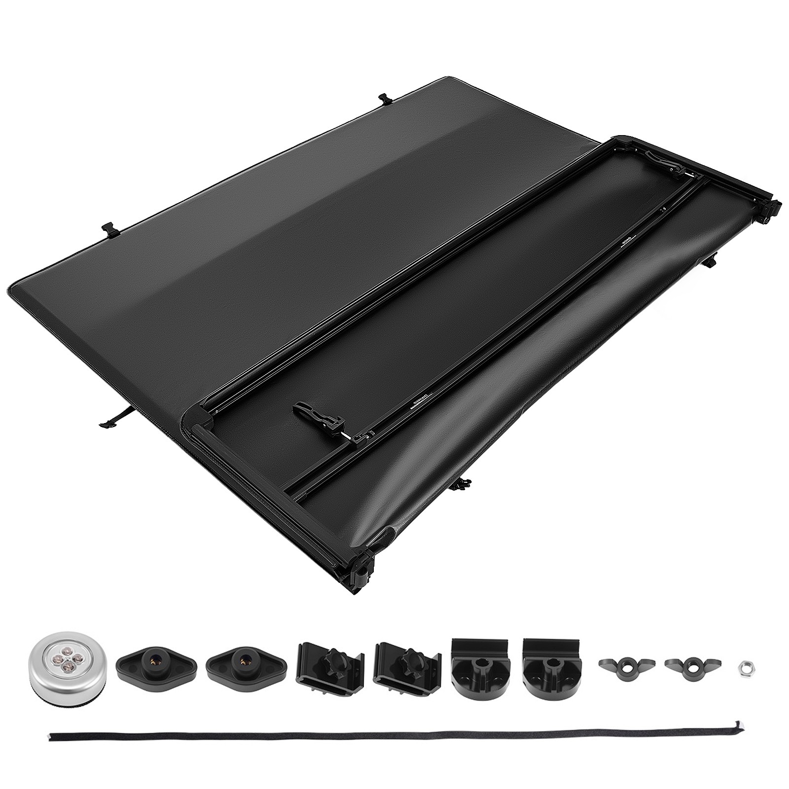 5ft/5.2ft Black Truck Tonneau Cover for Chevrolet Colorado 2015-2026 Tri-Fold
