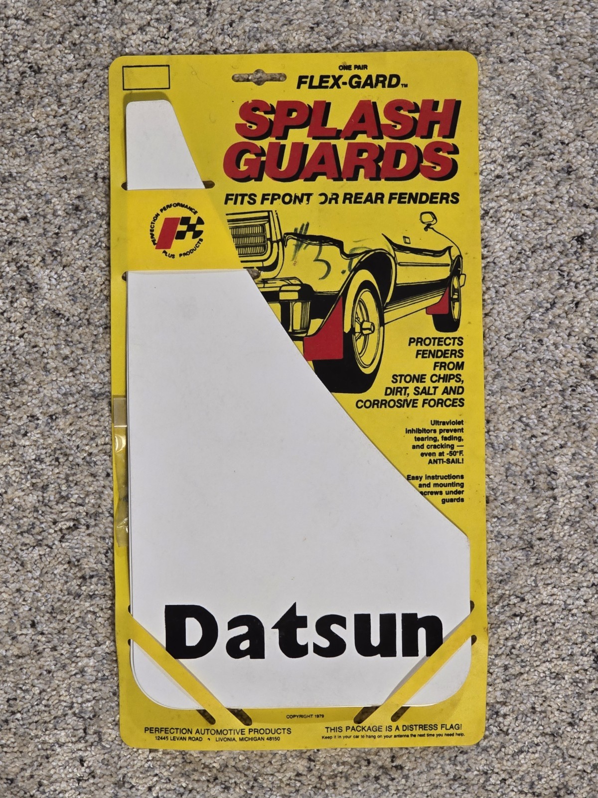 NOS Vintage 1979 Datsun Flex-Gard Splash Guards- White - Front or Rear Set of 2 NOS Vintage 1979 Datsun Flex-Gard Splash Guards- White - Front or Rear Set of 2