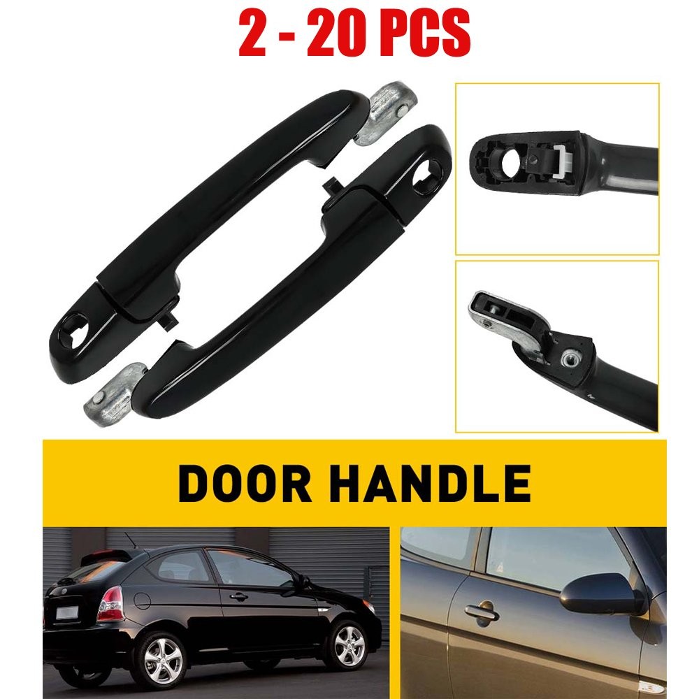 2-20X Door Handle Outside Exterior Left Right Black for 2006-2011 Hyundai Accent