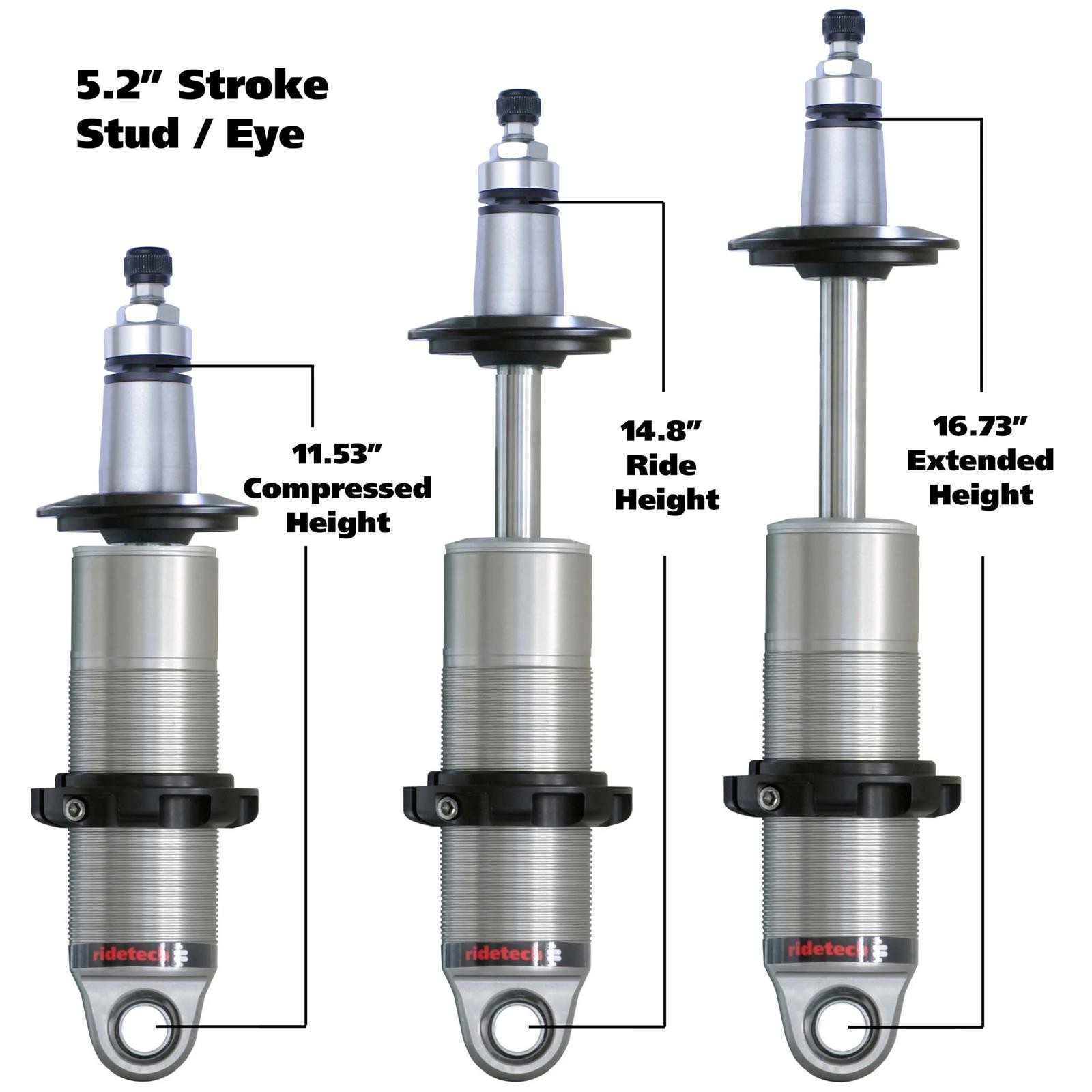 Ridetech 24159905 HQ Rear Coilover, Universal, 5.2 Inch Stroke Ridetech 24159905 HQ Rear Coilover, Universal, 5.2 Inch Stroke