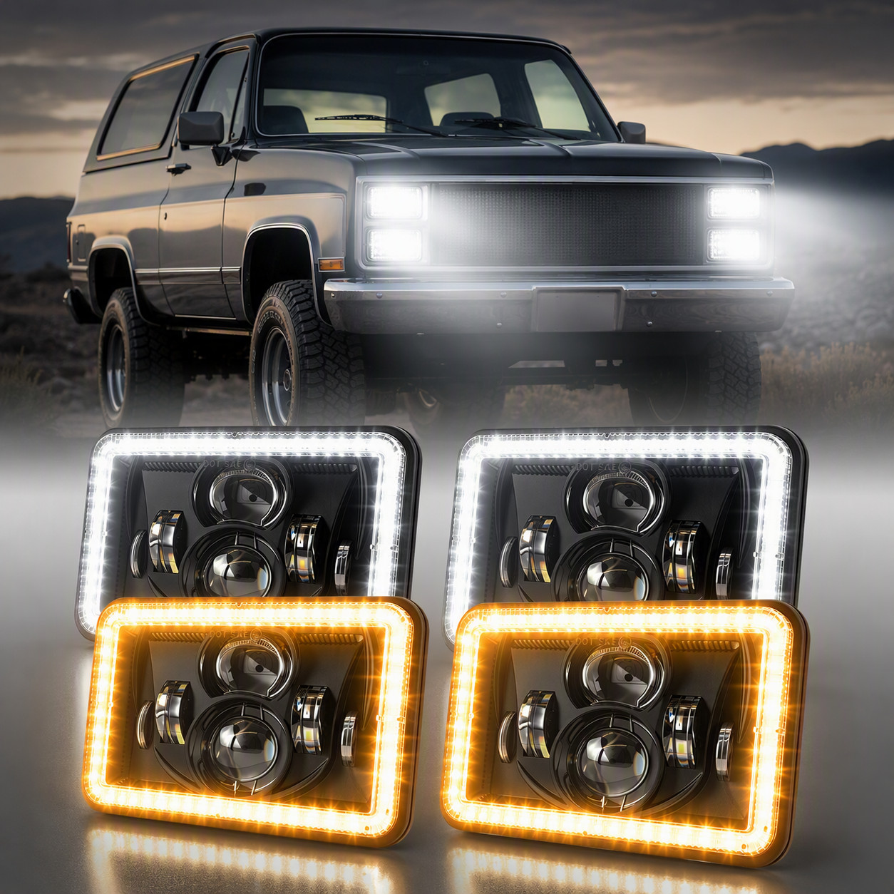 Newest 4pcs 130W 4x6\