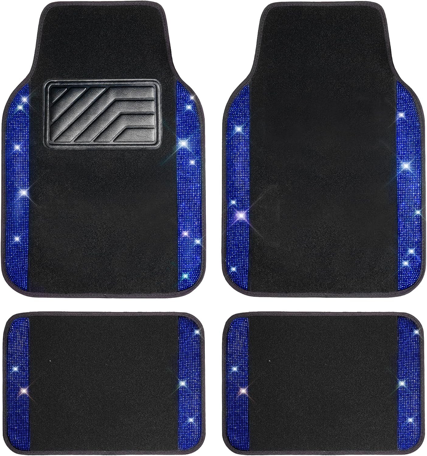 Bling Rhinestone Car Floor Mats 4pcs Diamond Glitter Waterproof Anti-Slip Bling Rhinestone Car Floor Mats 4pcs Diamond Glitter Waterproof Anti-Slip