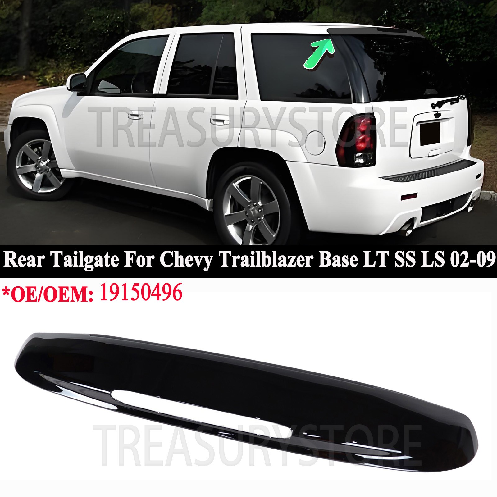 Fit For Chevy Trailblazer 2002-2009 Rear Uppe Tailgate Molding Replaced 19150496 Fit For Chevy Trailblazer 2002-2009 Rear Uppe Tailgate Molding Replaced 19150496