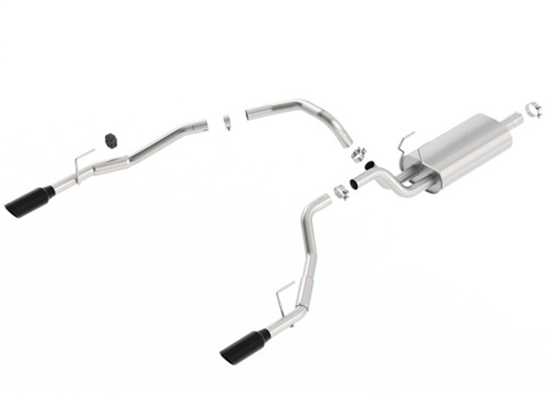 Borla For 09-17 Ram 1500 5.7L V8 Touring Cat-Back Exhaust With Black Chrome Tips