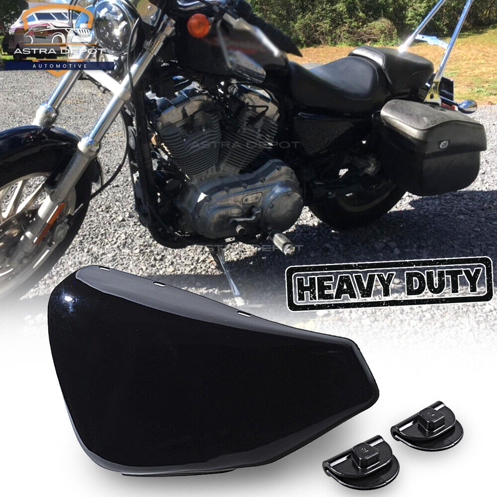For 04-13 Harley Sportster 1200 883 XL883 XL1200 Left Side Battery Cover Black
