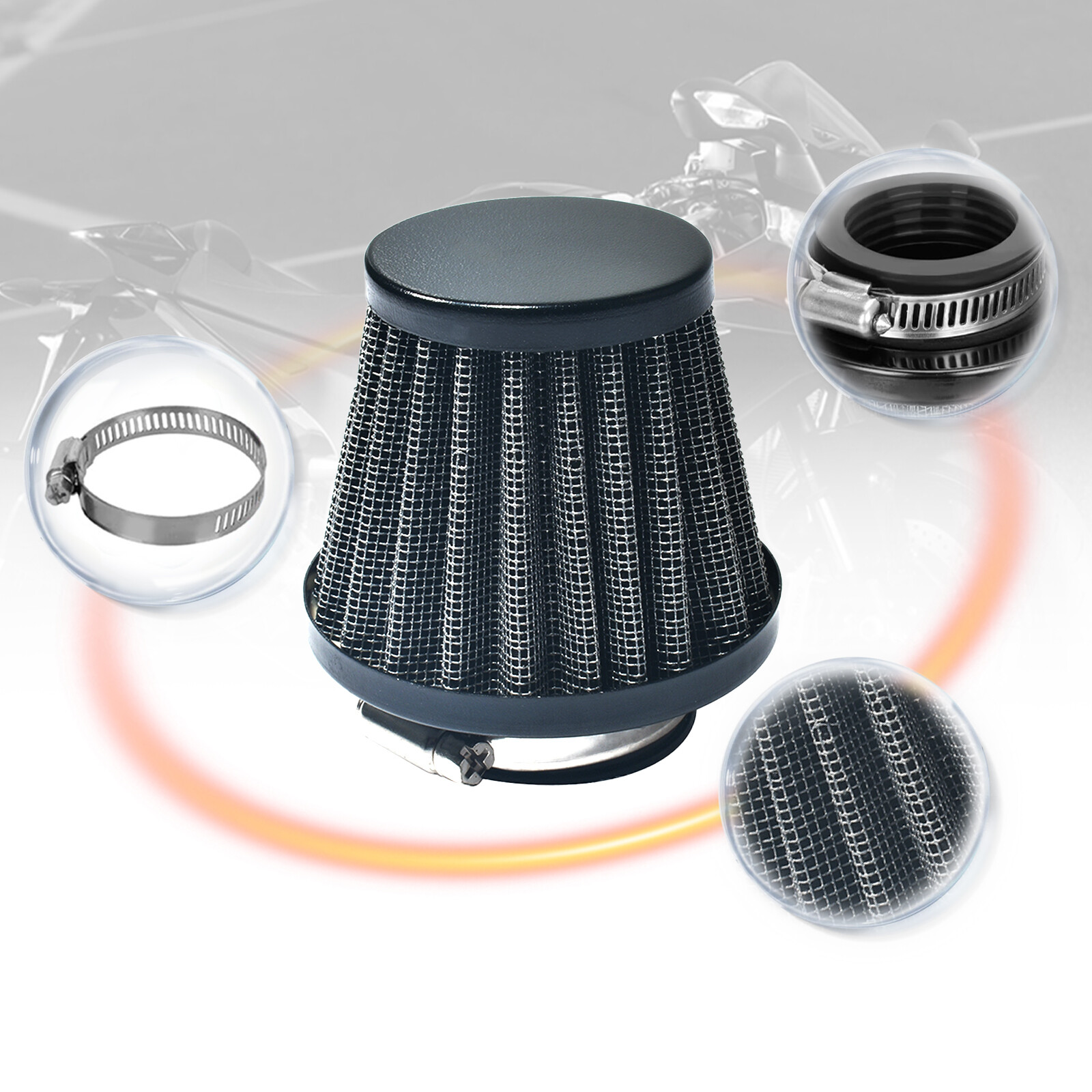 Black Air Filter For VM22 Predator 196cc 212cc GX200 CT200U Mini Bike Go Kart