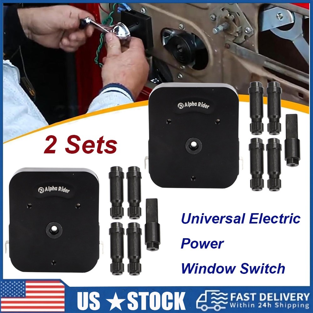 2 Set Power Window Crank Handle Switch Manual Electric Conversion Fit Any Spline
