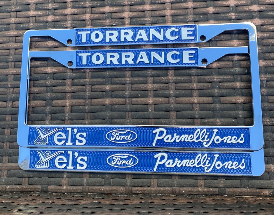 Vel’s Torrance Ford Dealership License Plate Frame Parnelli Jones Saleen Shelby Vel’s Torrance Ford Dealership License Plate Frame Parnelli Jones Saleen Shelby