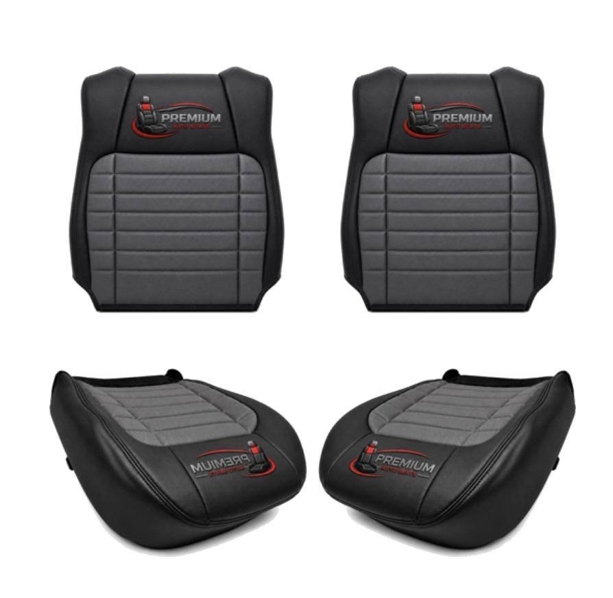 2002 F150 Harley Davidson Driver Bottom Leather Perf Seat Cover 2Tone Black/Gray 2002 F150 Harley Davidson Driver Bottom Leather Perf Seat Cover 2Tone Black/Gray
