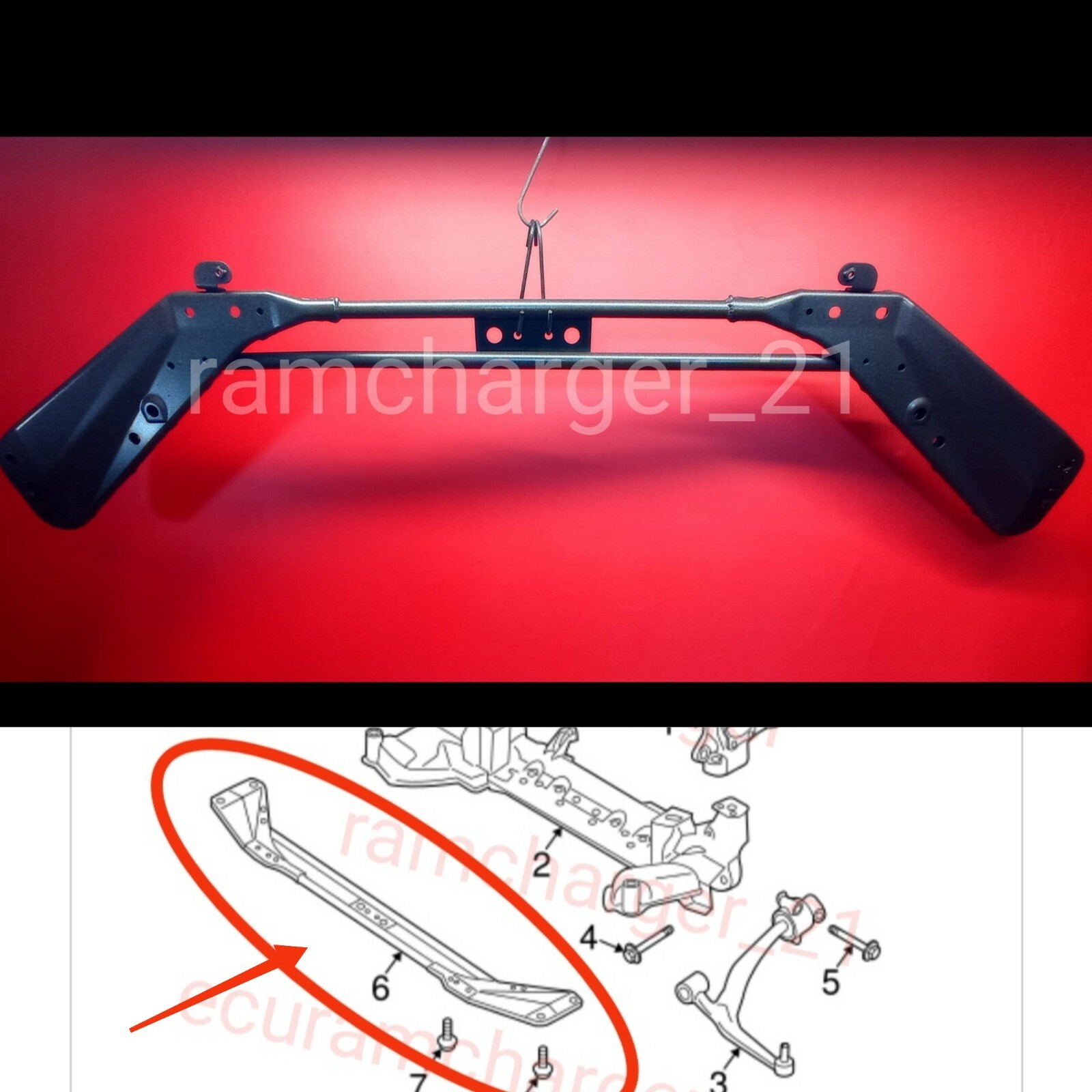 03-08 Infiniti FX35 FX45 Front Mounting Crossbar Bracket V6 3.5L V8 4.5L **REMAN 03-08 Infiniti FX35 FX45 Front Mounting Crossbar Bracket V6 3.5L V8 4.5L **REMAN
