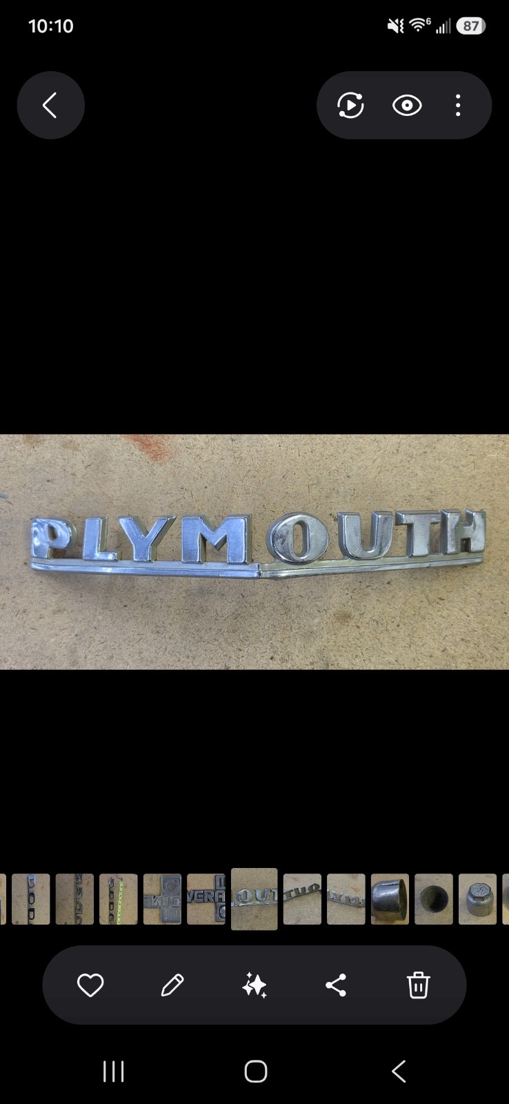 1946-1948 Plymouth Coupe Deluxe Hood Namolate Script Lettering 1946-1948 Plymouth Coupe Deluxe Hood Namolate Script Lettering