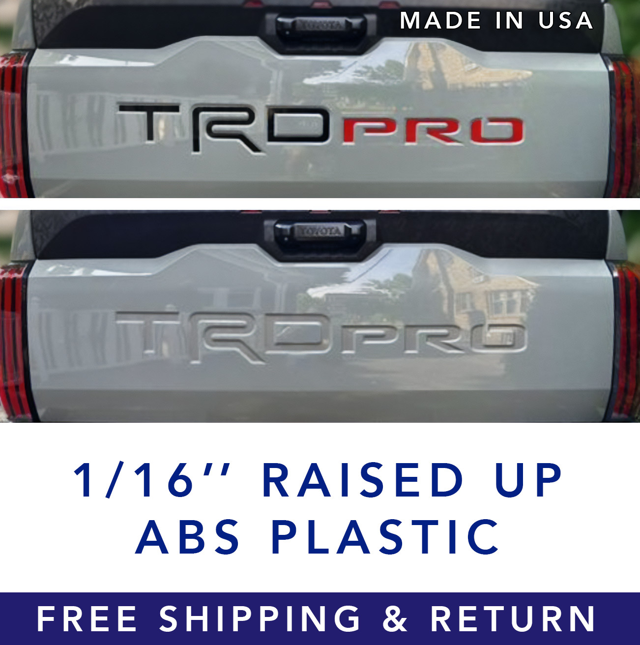 BLACK RED TAILGATE Letters for Toyota Tundra TRD Pro 2022 23 2024 2025 NOT VINYL