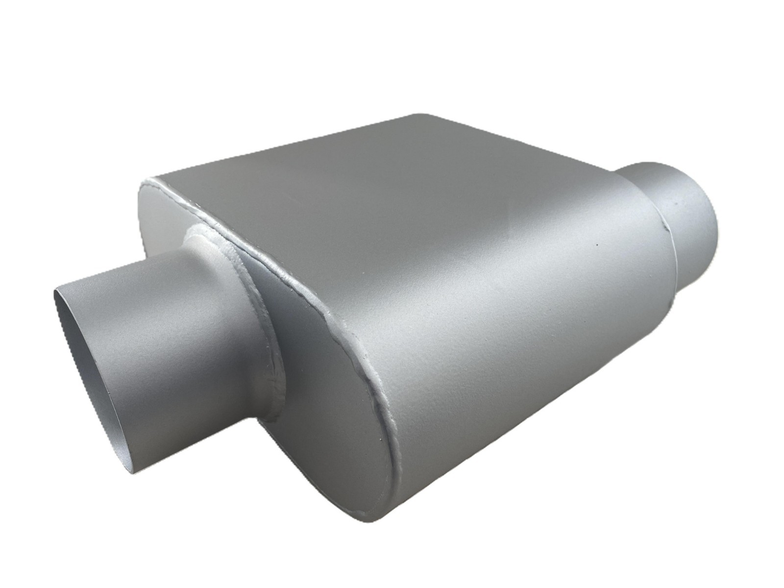 Exhaust Muffler 3.0in Offset / 3.0in Center Out Moderate Sound Aluminized Steel Exhaust Muffler 3.0in Offset / 3.0in Center Out Moderate Sound Aluminized Steel