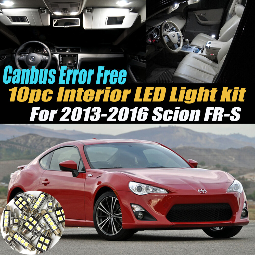 10Pc canbus Error Free Interior LED White Light Kit for 2013-2016 Scion FR-S