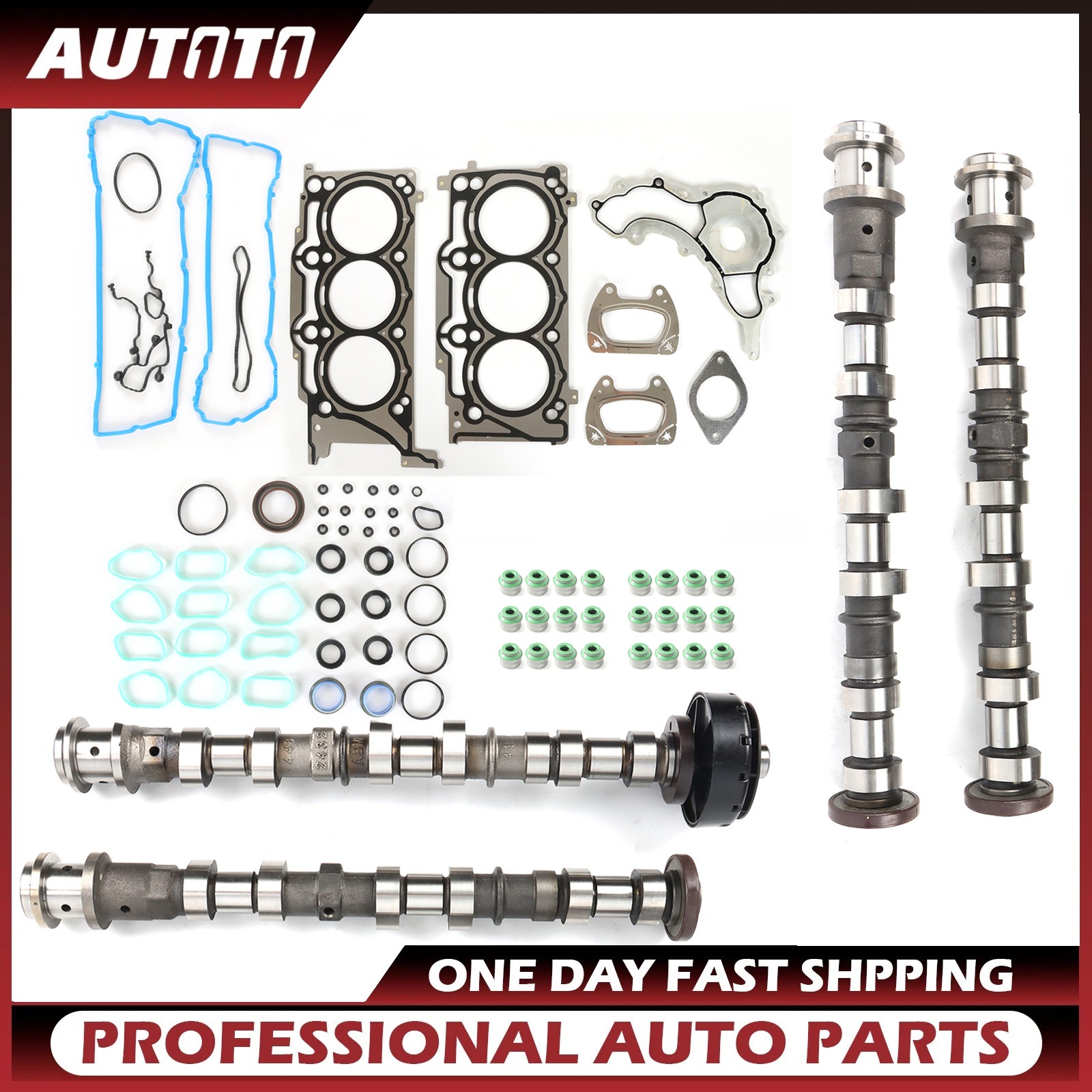 Engine Camshafts Kit & Head Gaskets Set for 11-16 Jeep Dodge Chrysler Ram 3.6 V6